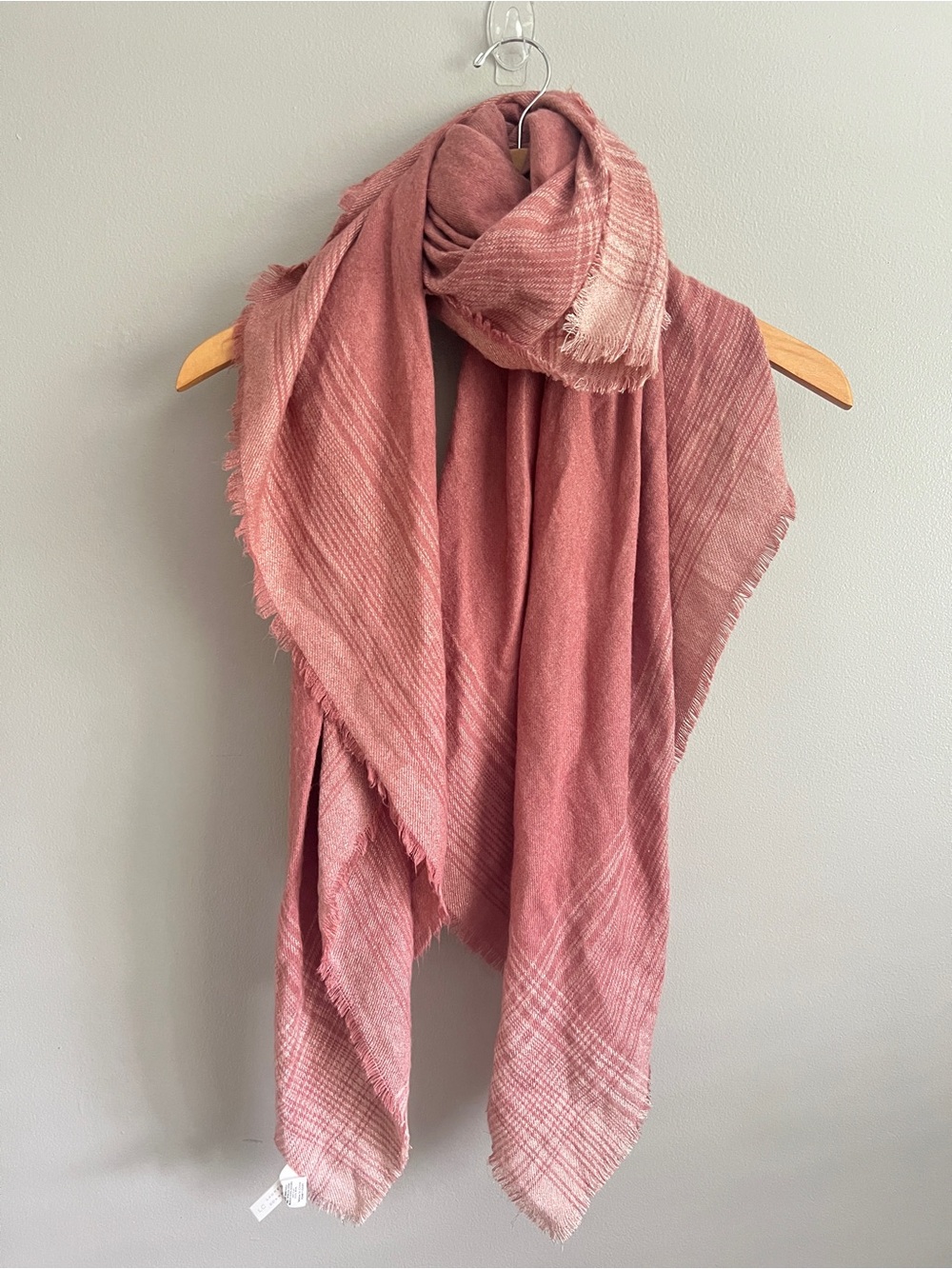 LC Lauren Conrad Blush Pink Fringed Scarf